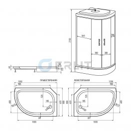 Душевая кабина Erlit-3512P-С3 LR/120*80/RUS